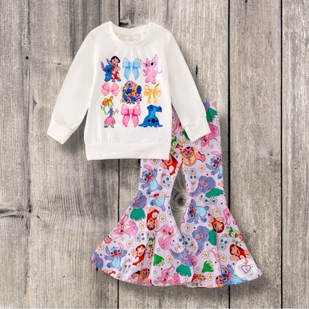 Girl Boutique Stitch Character Inspired Outfit Set